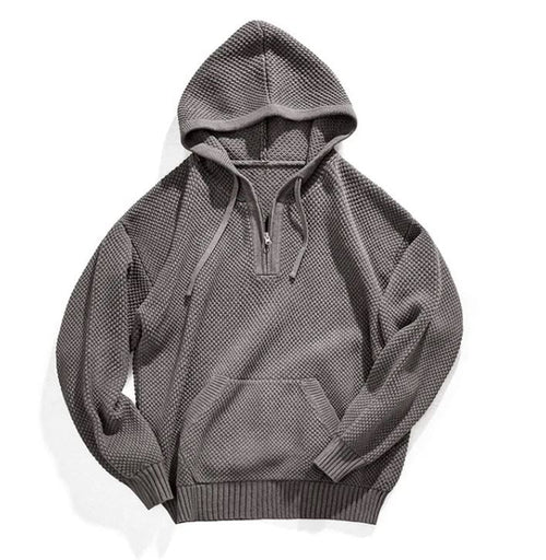 Casual Half -Zip Knitted Hoodie