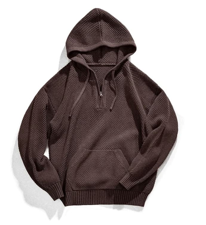 Casual Half -Zip Knitted Hoodie