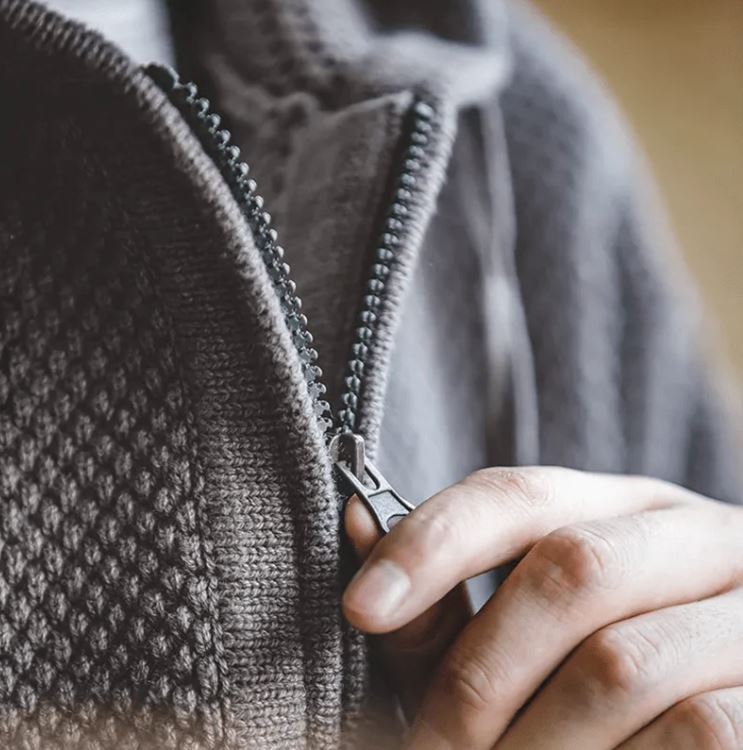 Casual Half -Zip Knitted Hoodie
