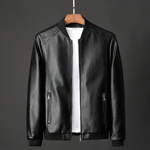 Vacellis Leather Baseball Jacket