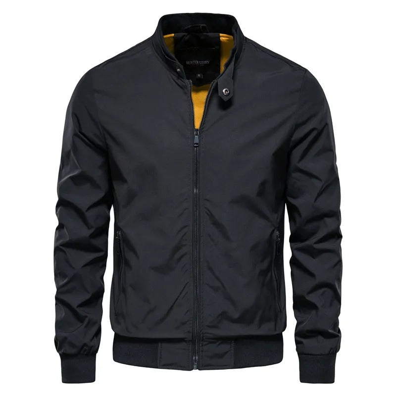 Men Casual Stand Collar Bomber Jacket