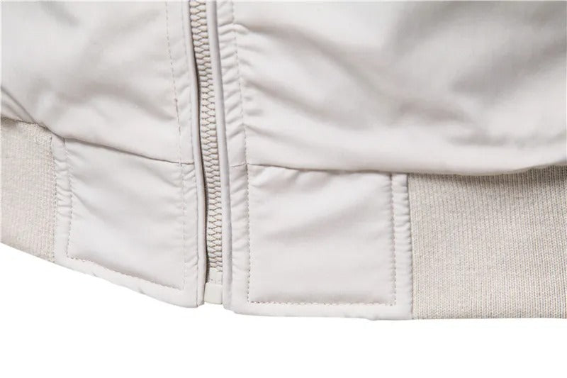 Men Casual Stand Collar Bomber Jacket