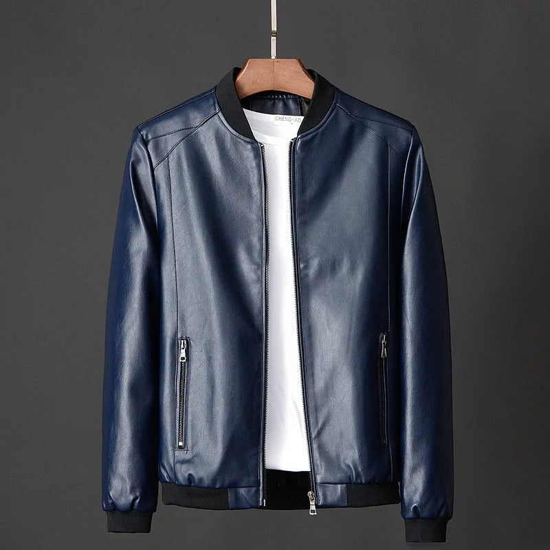 Vacellis Leather Baseball Jacket