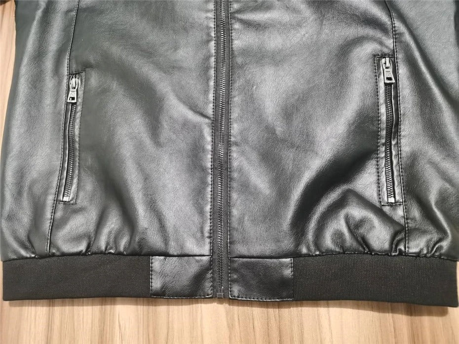 Vacellis Leather Baseball Jacket