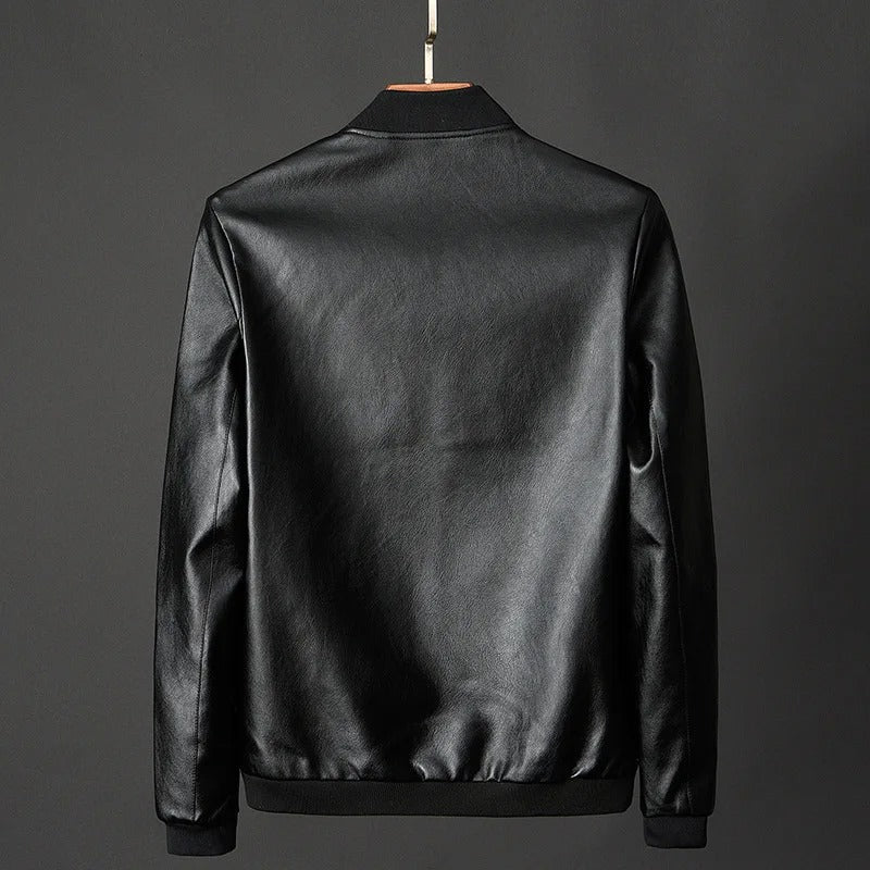 Vacellis Leather Baseball Jacket