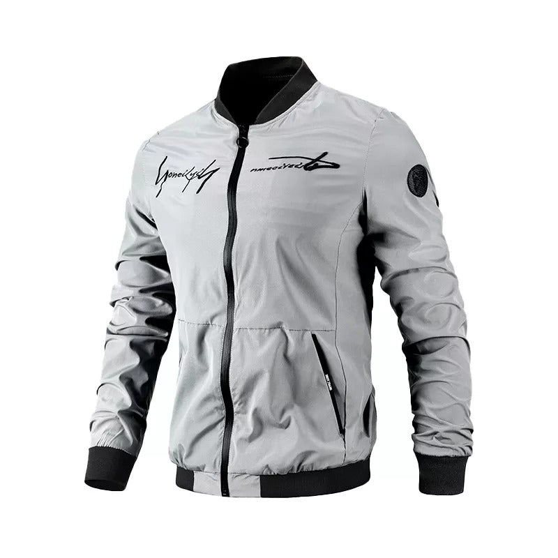 Men Letter Embroidery Bomber Jacket