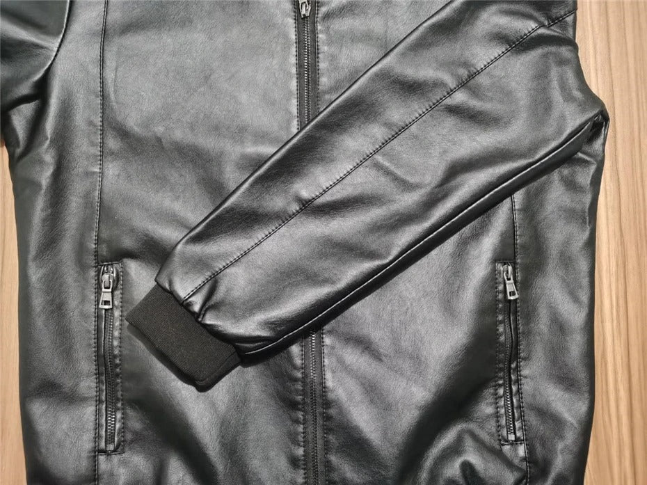 Vacellis Leather Baseball Jacket