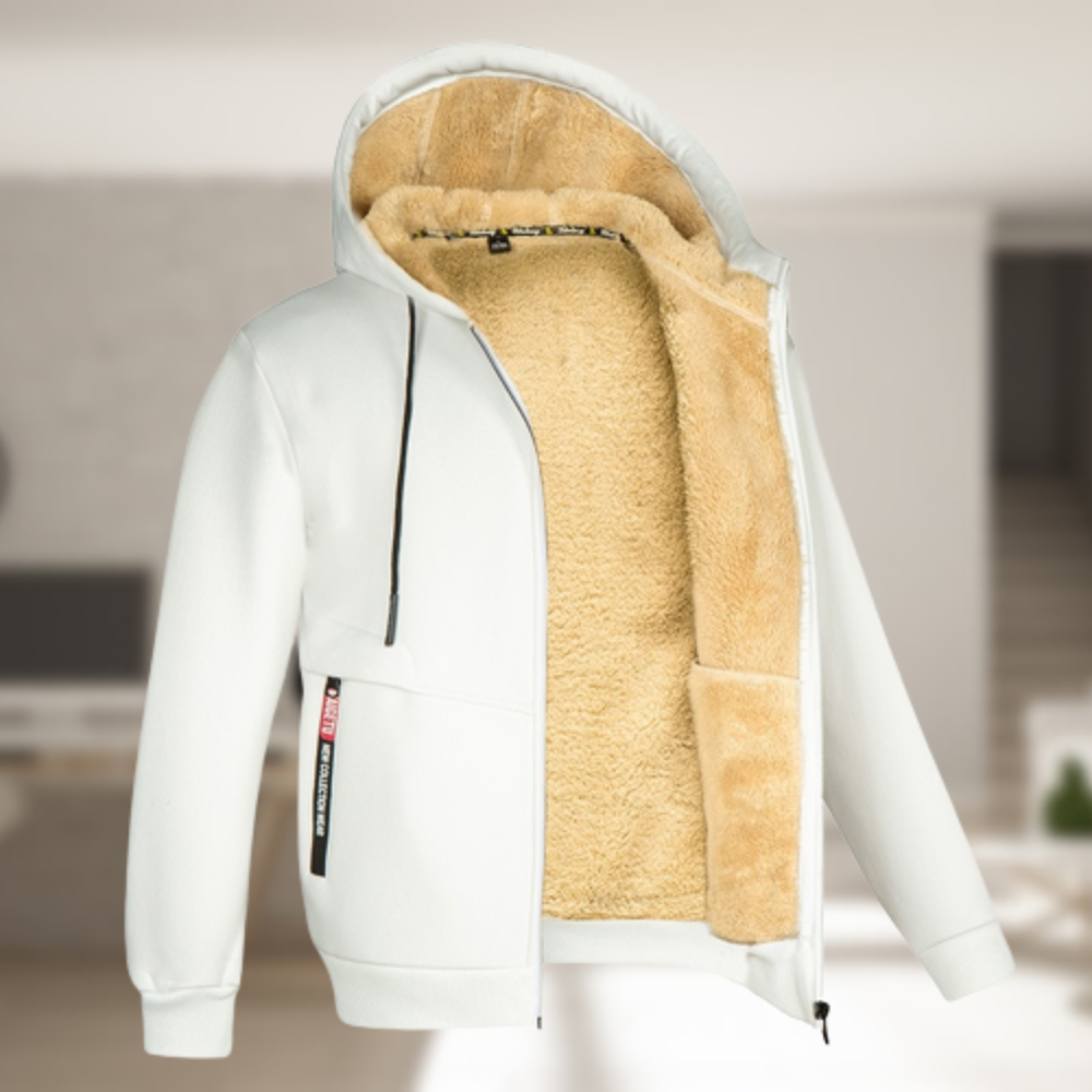 Sadi - Casual Men's Winter Jacket with Hood and Fleece