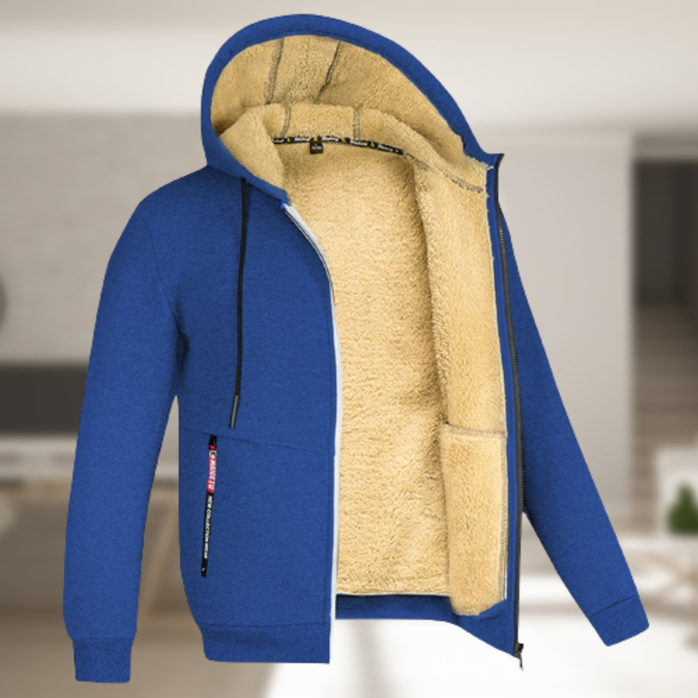 Sadi - Casual Men's Winter Jacket with Hood and Fleece