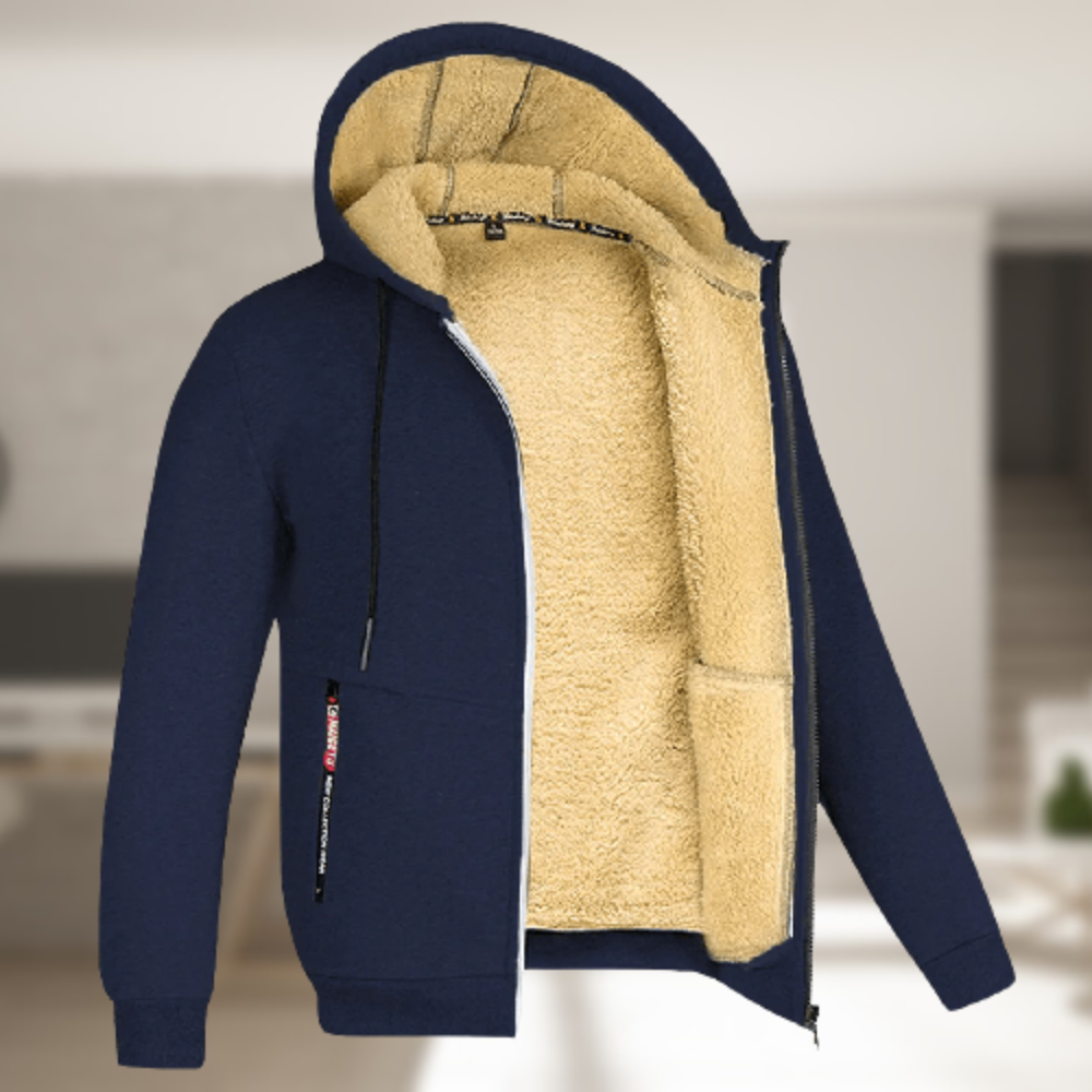 Sadi - Casual Men's Winter Jacket with Hood and Fleece