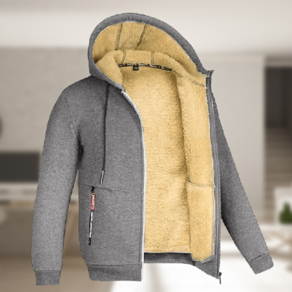 Sadi - Casual Men's Winter Jacket with Hood and Fleece