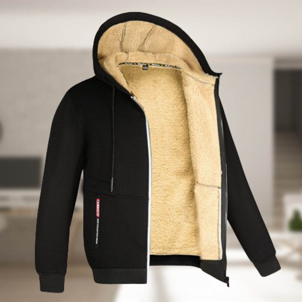 Sadi - Casual Men's Winter Jacket with Hood and Fleece
