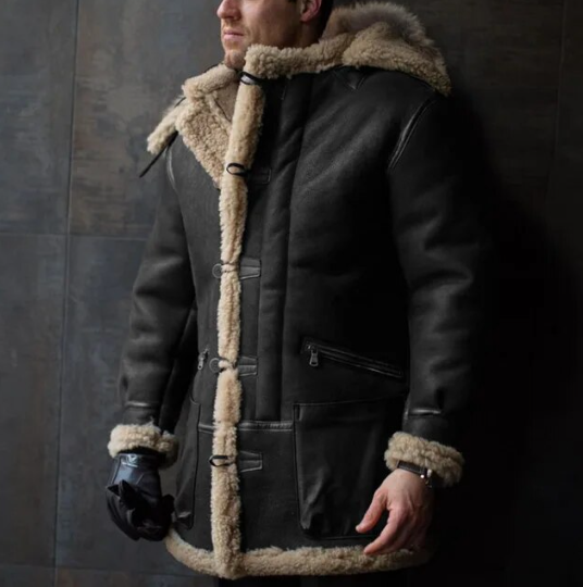 Men's Faux Fur Suede Winter Jacket