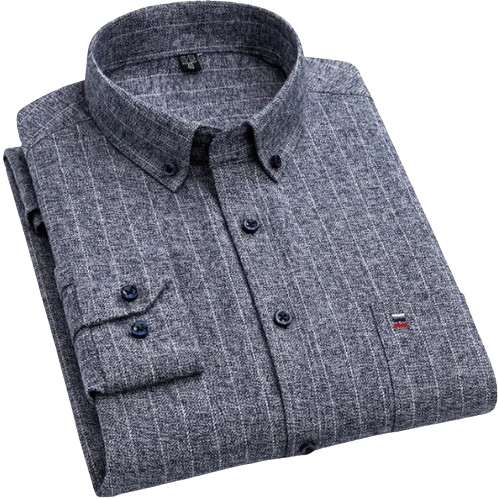 Pure Cotton Men's Plaid Shirt Long Sleeve