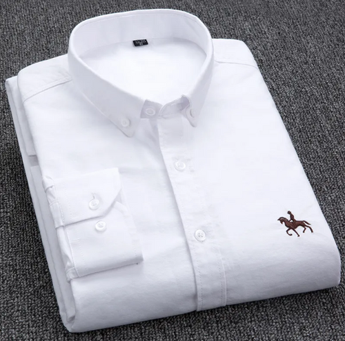100% Cotton Oxford Men's Long Sleeve Shirt