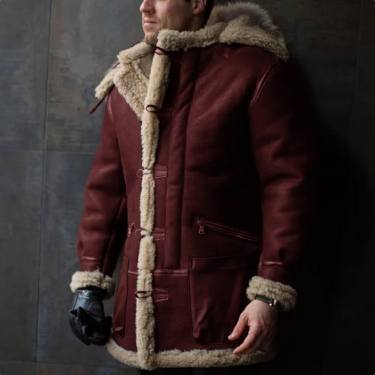 Men's Faux Fur Suede Winter Jacket