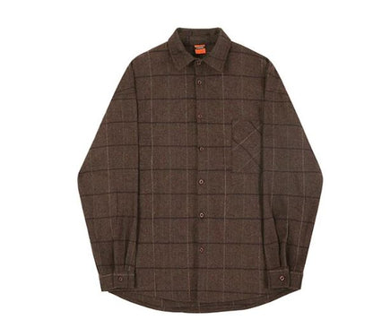 Thick Woolen Plaid Shirt