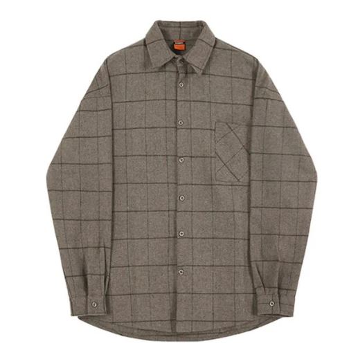 Thick Woolen Plaid Shirt