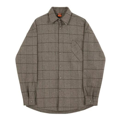 Thick Woolen Plaid Shirt