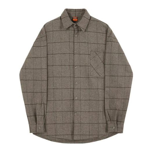 Thick Woolen Plaid Shirt