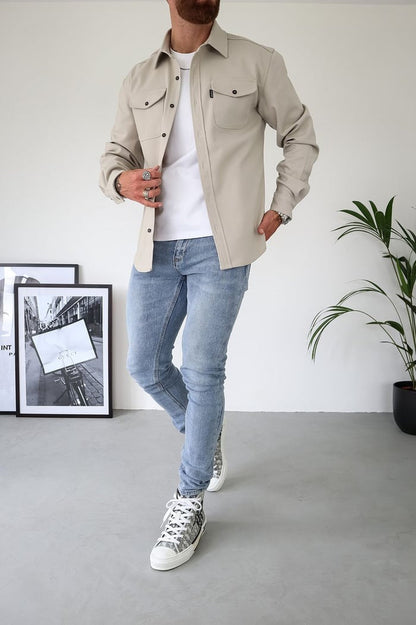 Classic Button Down Shirt Jacket