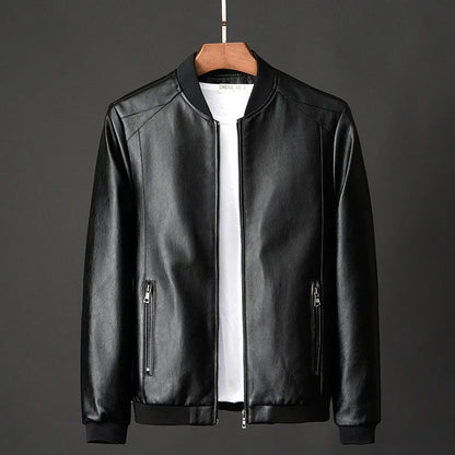 Vacellis Leather Baseball Jacket