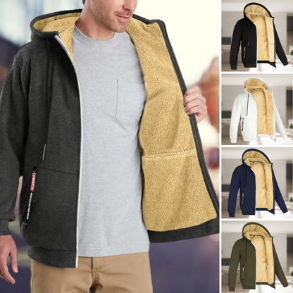Sadi - Casual Men's Winter Jacket with Hood and Fleece