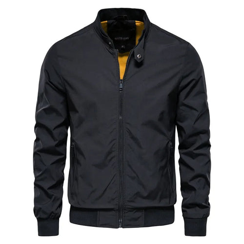 Men Casual Stand Collar Bomber Jacket