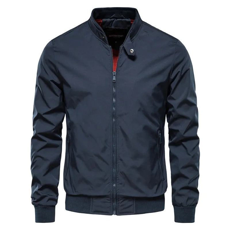Men Casual Stand Collar Bomber Jacket