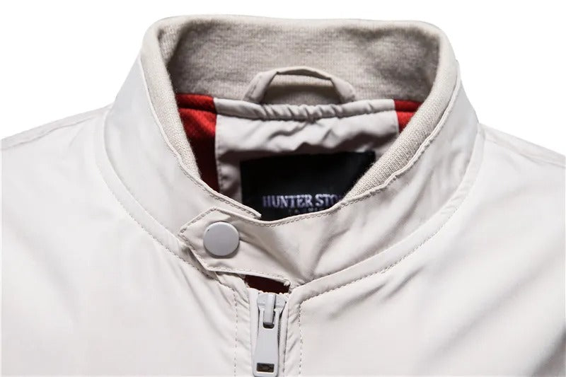 Men Casual Stand Collar Bomber Jacket