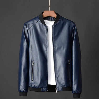 Vacellis Leather Baseball Jacket