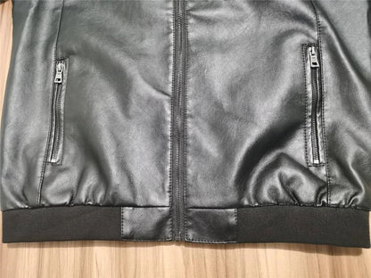 Vacellis Leather Baseball Jacket