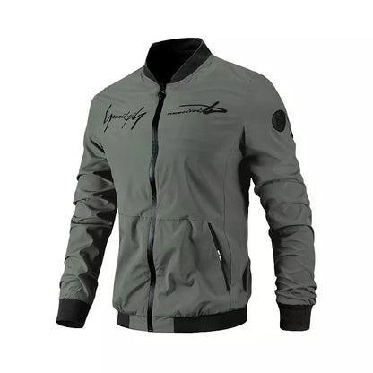 Men Letter Embroidery Bomber Jacket