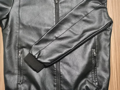 Vacellis Leather Baseball Jacket