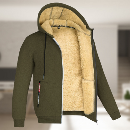 Sadi - Casual Men's Winter Jacket with Hood and Fleece
