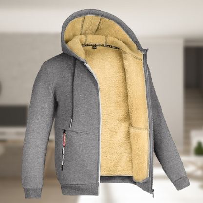 Sadi - Casual Men's Winter Jacket with Hood and Fleece