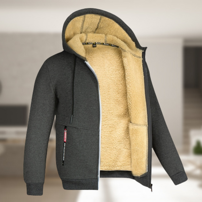 Sadi - Casual Men's Winter Jacket with Hood and Fleece