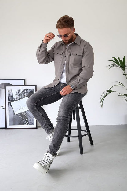 Classic Button Down Shirt Jacket
