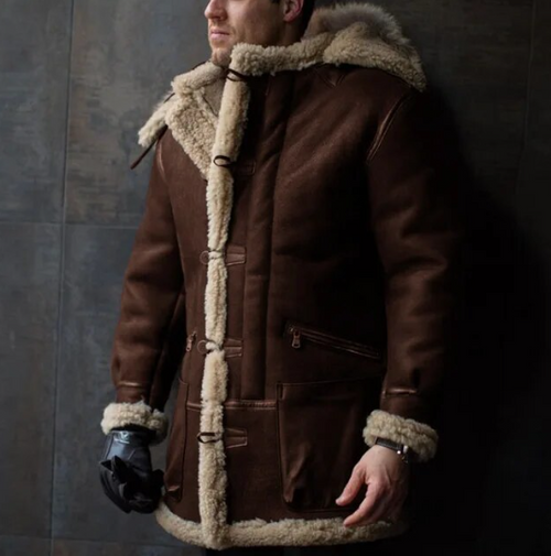 Men's Faux Fur Suede Winter Jacket